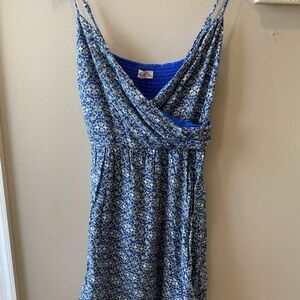 Abercrombie & Fitch Blue Floral Geometric Sleeveless Sundress L
